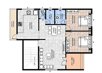 Floor Plan - Casagrand Romantown 2 BHK