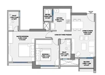 Floor Plan - Birla Evam 2 BHK