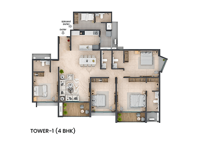 Floor Plan - SP TreeClouds 4 BHK