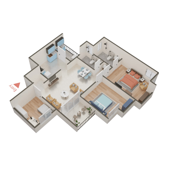 Floor Plan - Kamdhenu The Premia 2.5 BHK