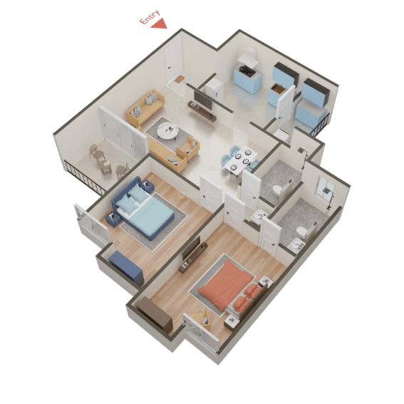Floor Plan - Kamdhenu The Premia 2 BHK